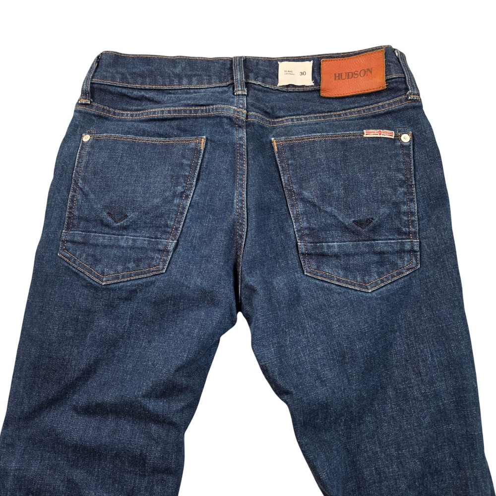 Hudson Blake Slim Straight Jeans Mens 30 Blue Dark Wash Denim Stretch